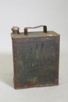 A vintage Pratts petrol can