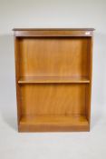 An inlaid mahogany open bookcase with two adjustable shelves, 80 x 25 x 108cm