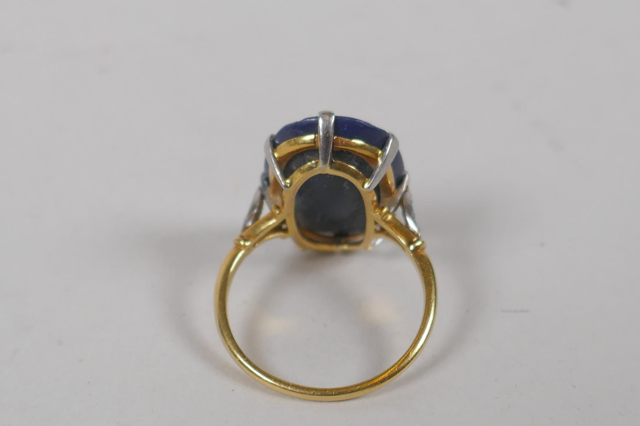 A vintage yellow metal ring set with a fire opal veneered stone and diamond shoulders, together with - Image 3 of 5
