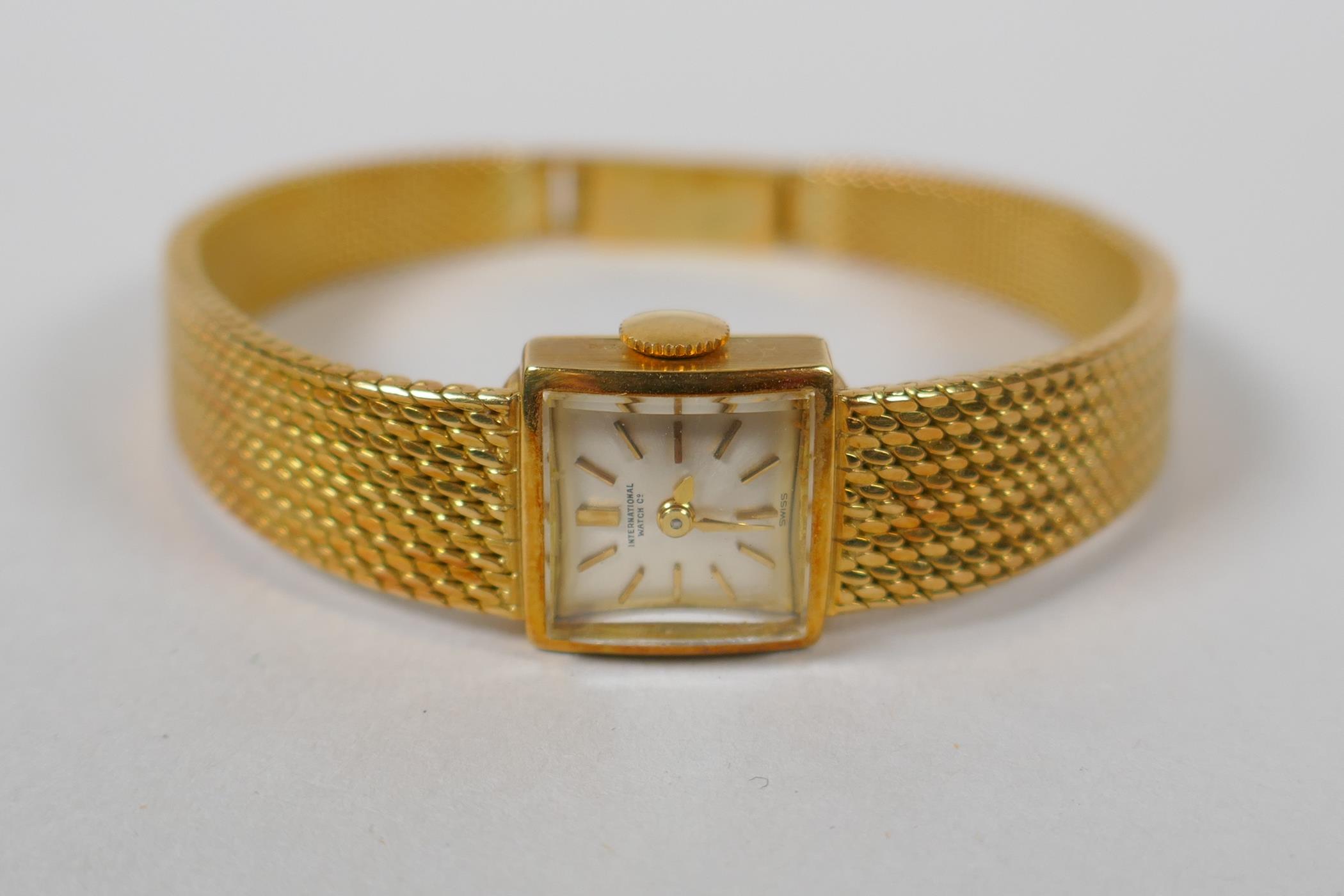 An International Watch Co 18ct gold lady's cocktail watch, 33.3g gross - Image 6 of 6