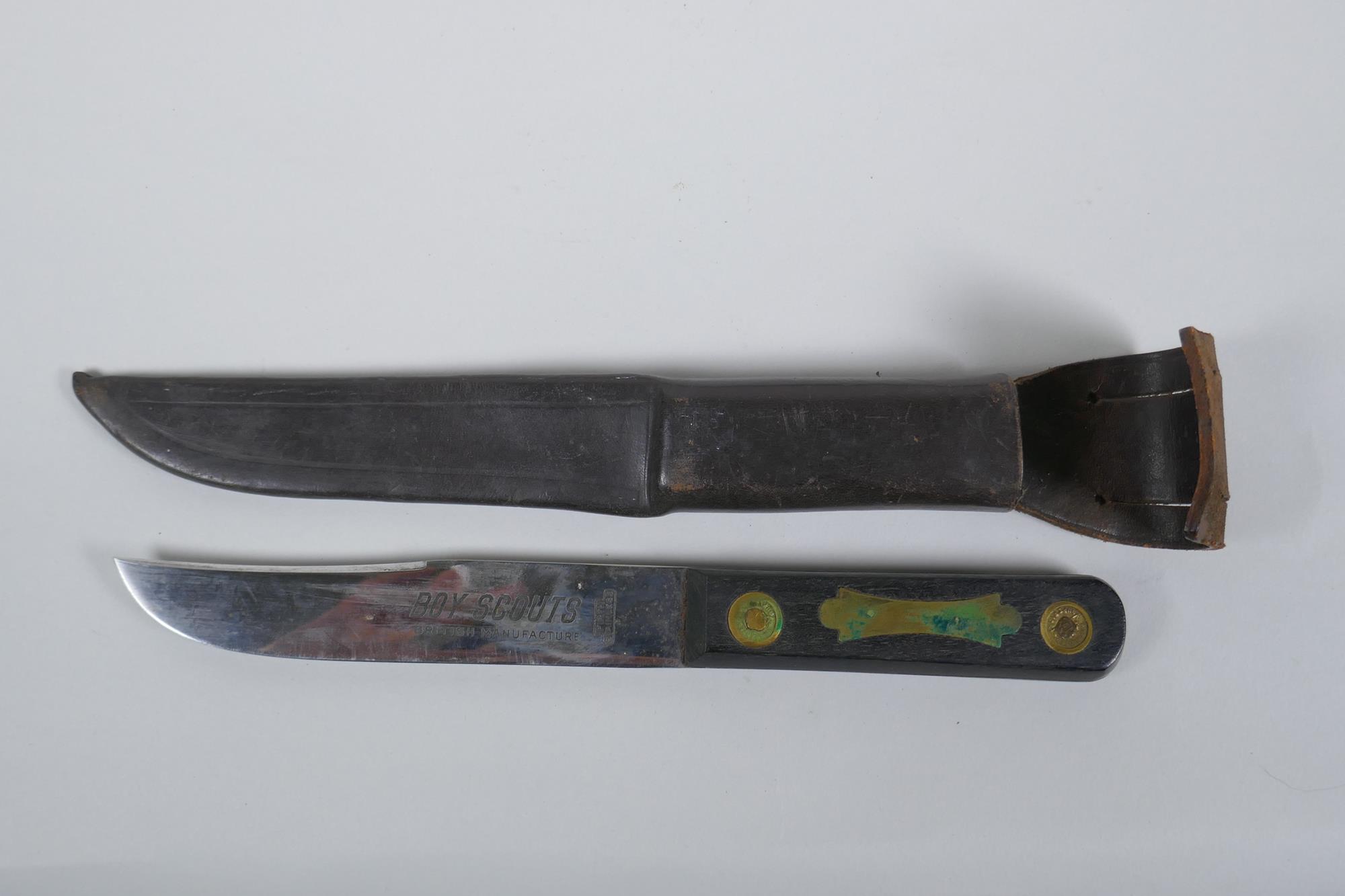 A WWII US made machete by Legitimus Collins & Co, model no. 1250, and a British made Boy Scout's - Image 4 of 5