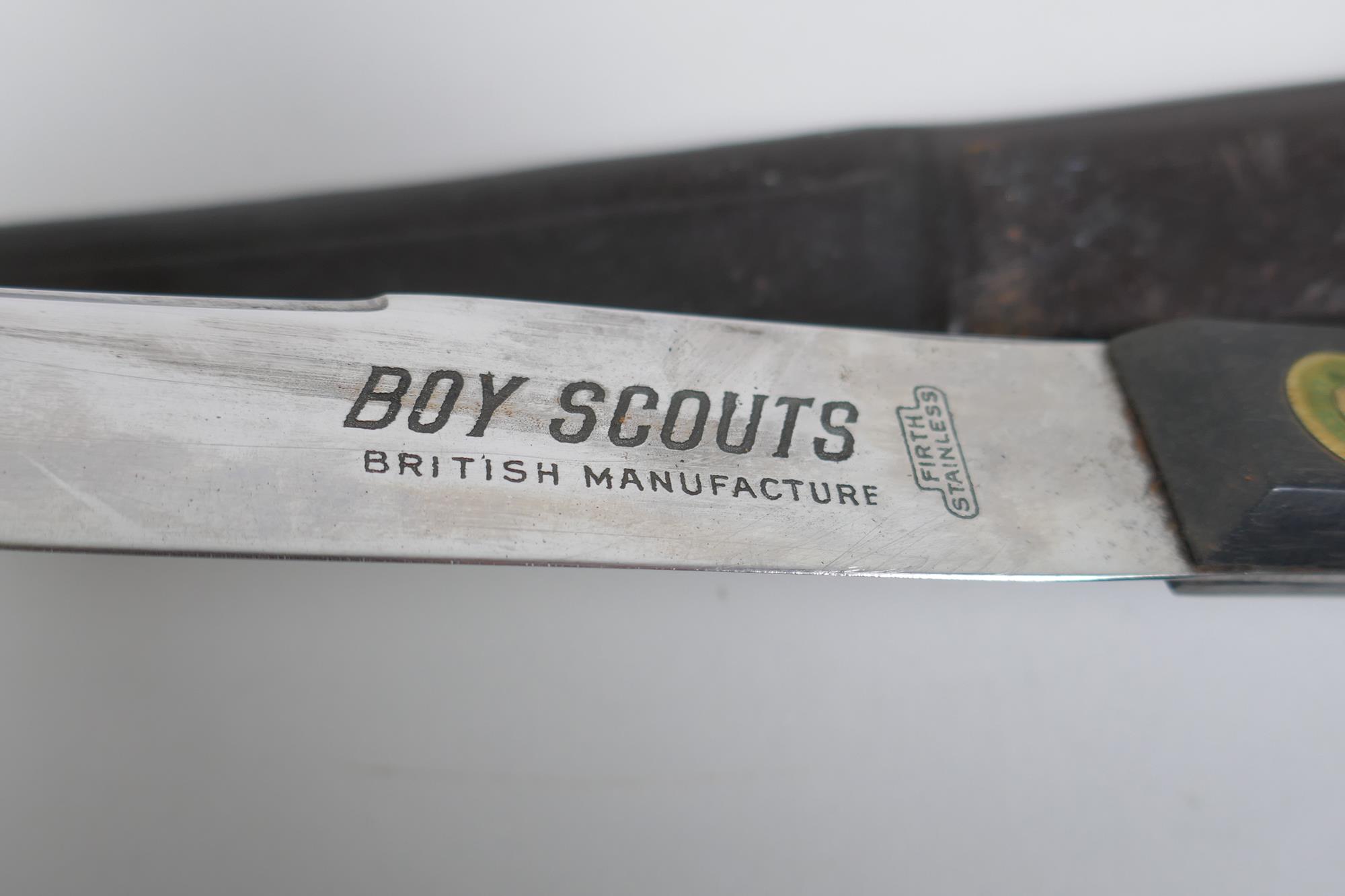 A WWII US made machete by Legitimus Collins & Co, model no. 1250, and a British made Boy Scout's - Image 5 of 5