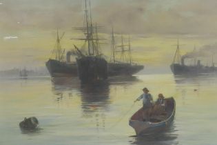 H.C. Wilder, Evening Near Gravesend, oil on canvas, 96 x 66cm