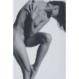 John Swannell, (British, b.1946), dancing female nude, photographic print, studio stamp verso, 40