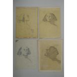 Una Hook RA, (b.1889),four early C20th pencil sketches of the Sphinx, one dated 1912, 21 x 27cm