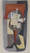 Abstract, lithograph, unsigned, in a painted and parcel gilt frame, 29 x 60cm