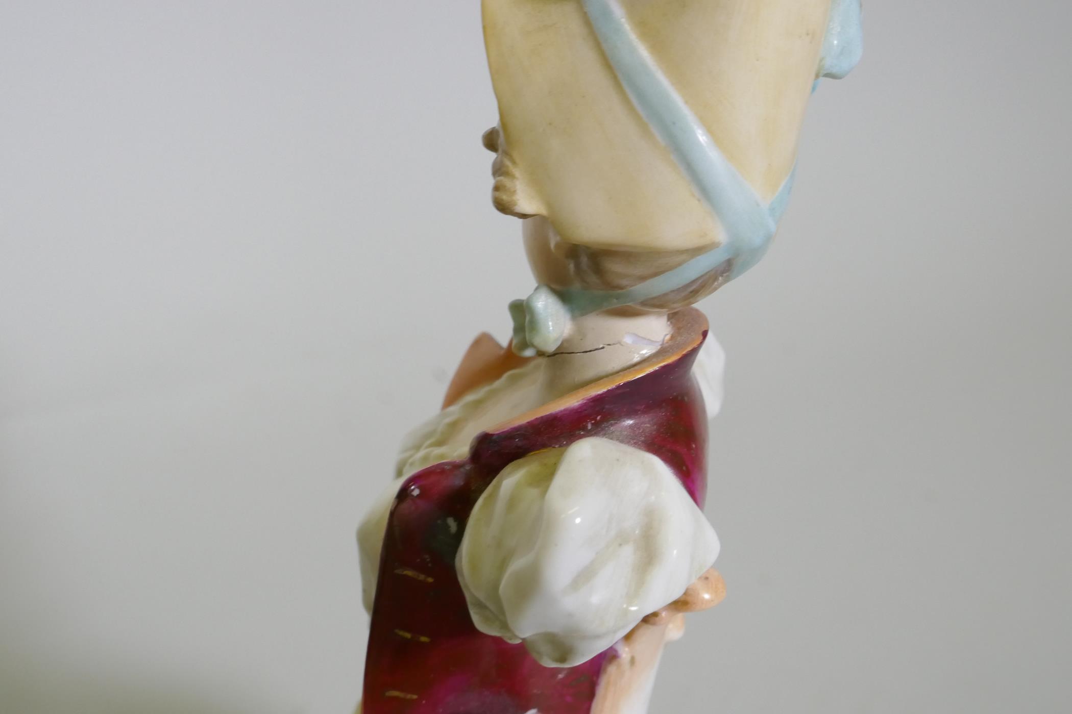 Continental porcelain figures, five Goebel (one AF), a figure group, Karl End bird and a clock - Image 3 of 9