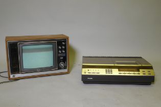 A Vintage Sony Trinitron colour TV, model No KV132OVB, and a Philips VR2022 VCR