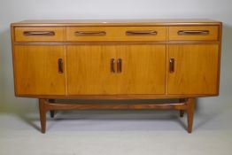 A mid century G-Plan Fresco teak sideboard, designed by Victor B. Wilkins, 152 x 46cm, 84cm high