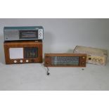 Ekco transistor radio, Pye Cambridge walnut cased radio, a handbuilt amp and tuner