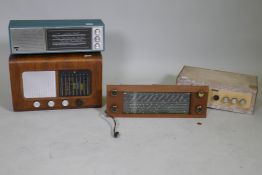 Ekco transistor radio, Pye Cambridge walnut cased radio, a handbuilt amp and tuner