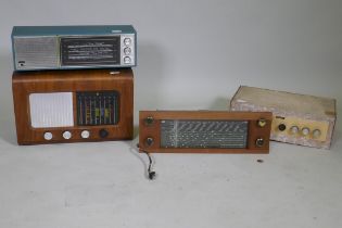 Ekco transistor radio, Pye Cambridge walnut cased radio, a handbuilt amp and tuner