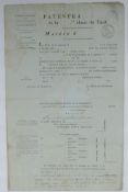 An early C19th French patent/tax form, 26 x 40cm
