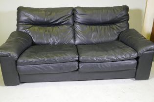A John Lewis leather sofa, 170cm wide