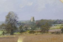 Clive Madgwick, Little Waldingfield View, oil on board, signed, labelled verso, 18 x 13cm