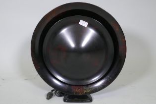 Philips, Louis Kalff bakelite speaker on metal base, stamped 7505, 46cm diameter, circa 1930s