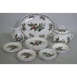 A Portmeirion 'Holly and the Ivy' Christmas pattern part dinner service