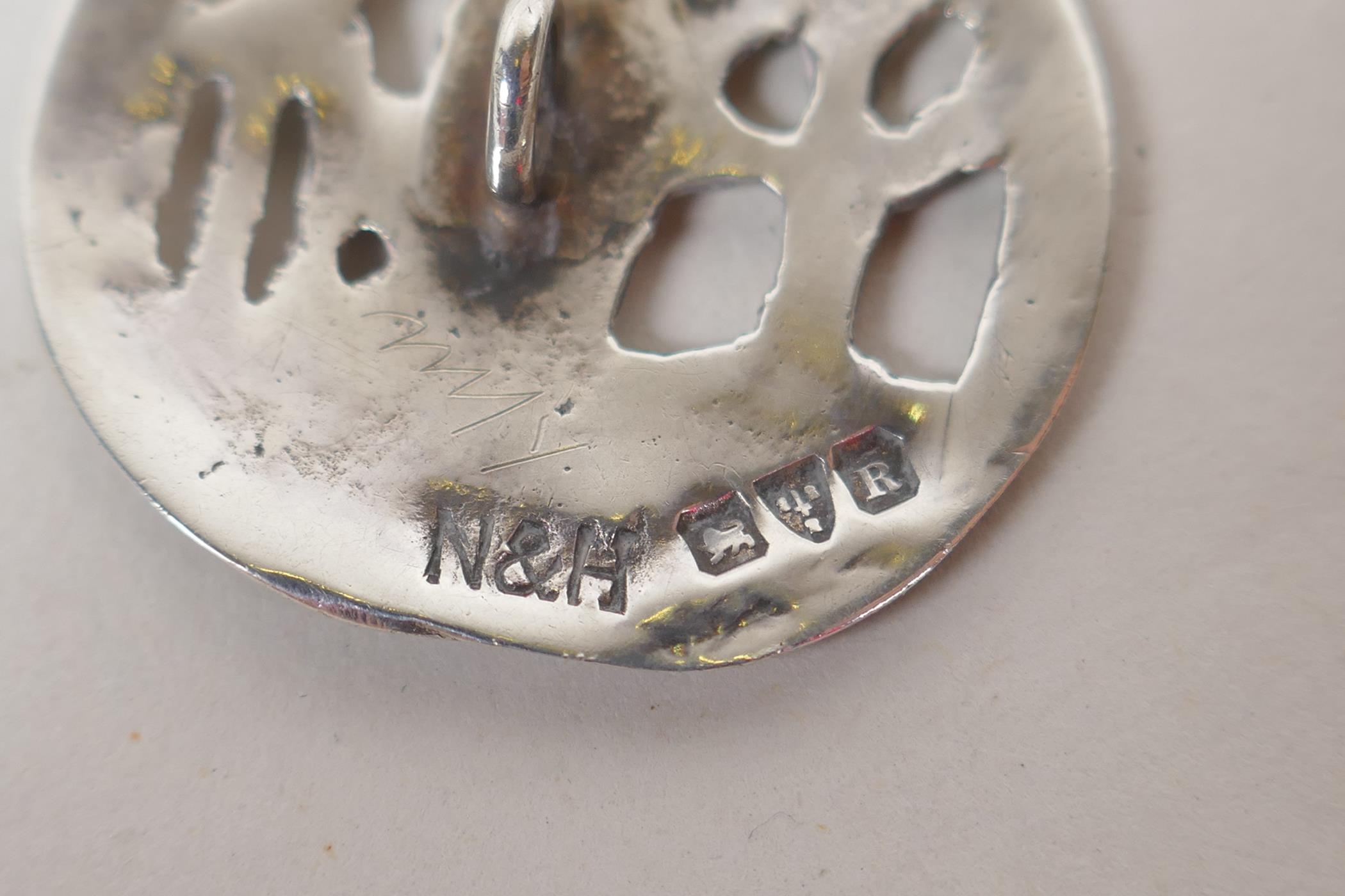 A cased set of six antique hallmarked silver buttons depicting a figure working the fields, Chester, - Image 3 of 4