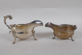A Victorian silver sauce boat by John Henry Rawlings, London 1901, and another by Viners Ltd,