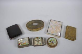 A quantity of assorted trinket, pill, cigarette and card boxes/cases, including mother of pearl,