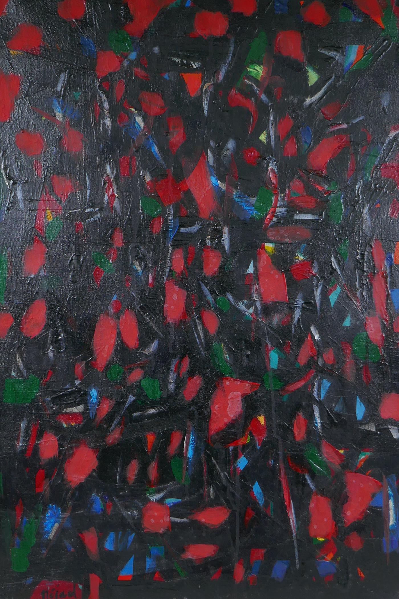 Nejad Devrim, (Turkish, 1923-1995), abstract, 1964, oil on canvas, unframed, 46 x 66cm
