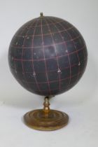 A Philips slate surface globe, with brass mounts and wood base, 65cm high