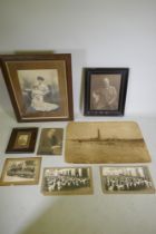 A quantity of late C19th and early C20th photographs, including an 1896 photograph of Blackpool