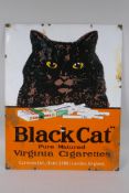 A vintage style Black Cat cigarettes enamel advertising sign, 35 x 45cm