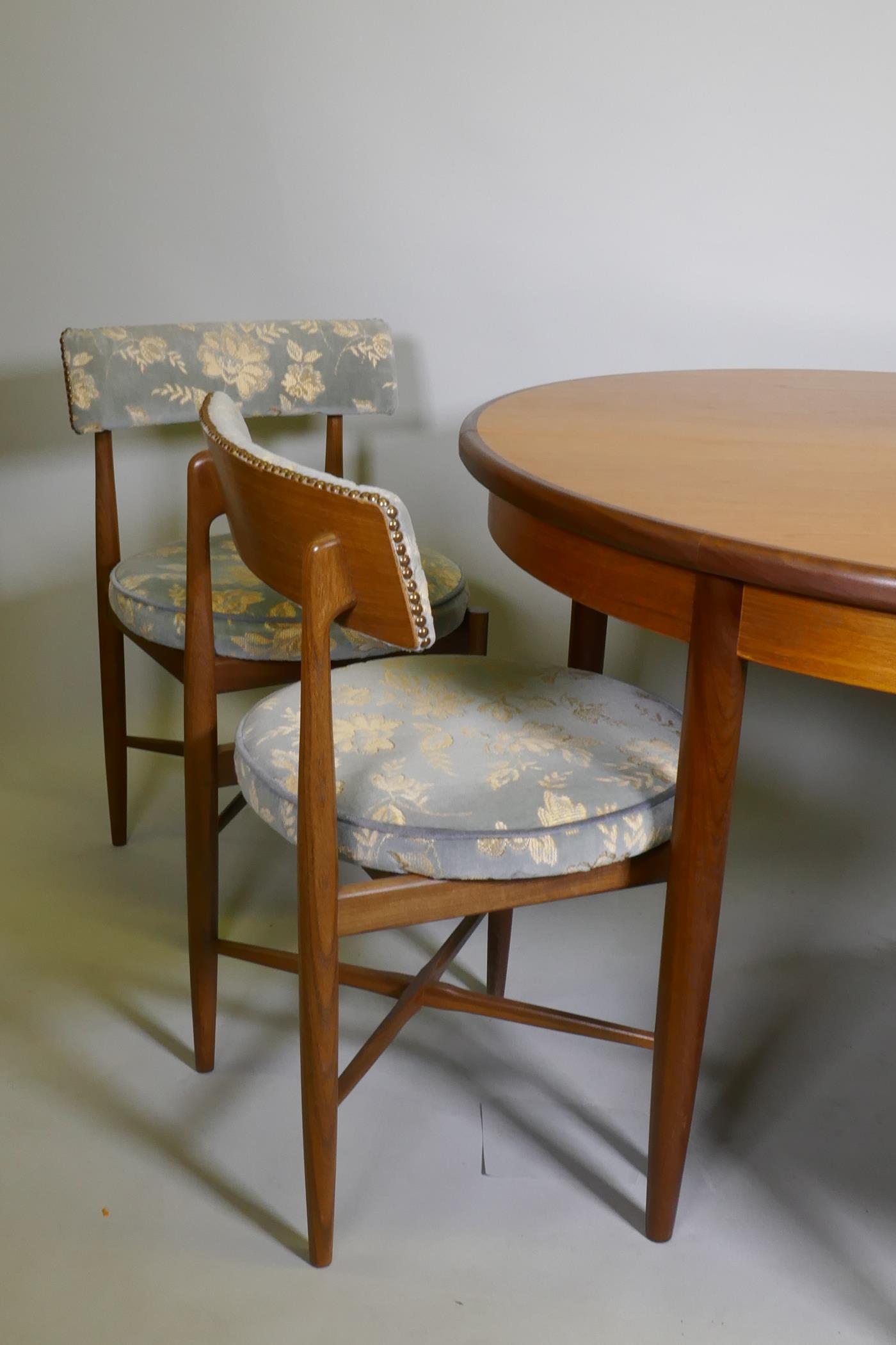 A mid century G-Plan Fresco teak dining table and four dining chairs, designed by Victor B. Wilkins, - Image 3 of 3