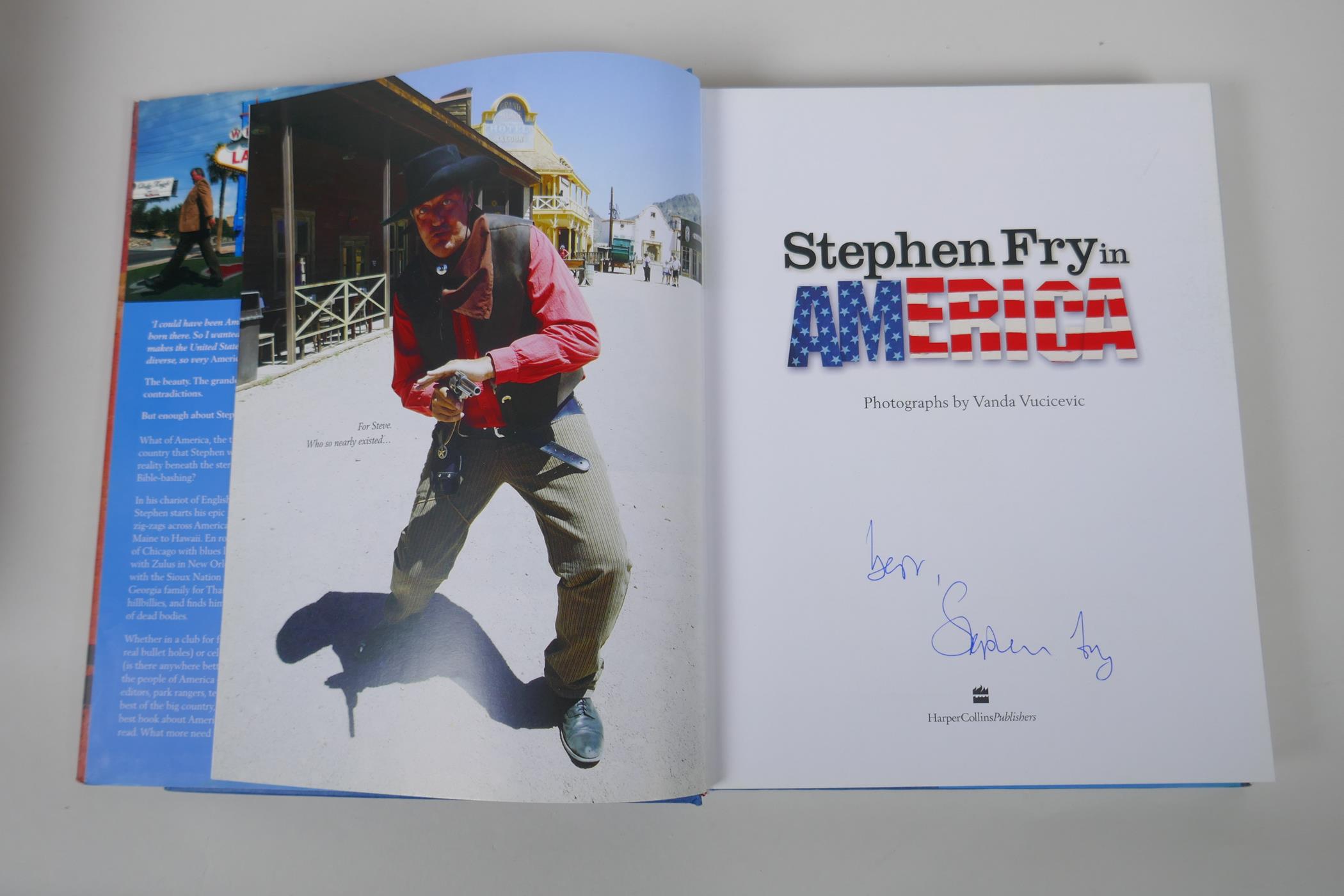 Five signed hard back books to include Himalaya by Michael Palin, America by Stephen Fry, The - Image 3 of 7