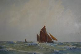E.A. Woods, pilot cutters under sail, C20th, signed, oil on canvas, 61 x 51cm