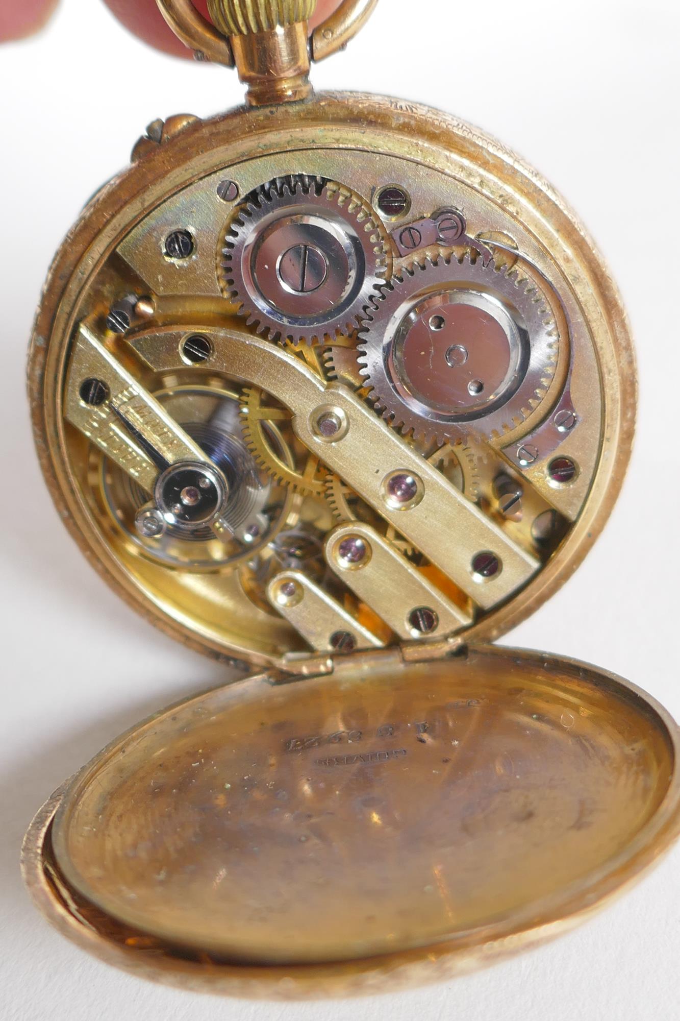 A 14ct gold cased open face pocket watch by J.G. Graves (John George) of Sheffield, the enamel - Image 5 of 9