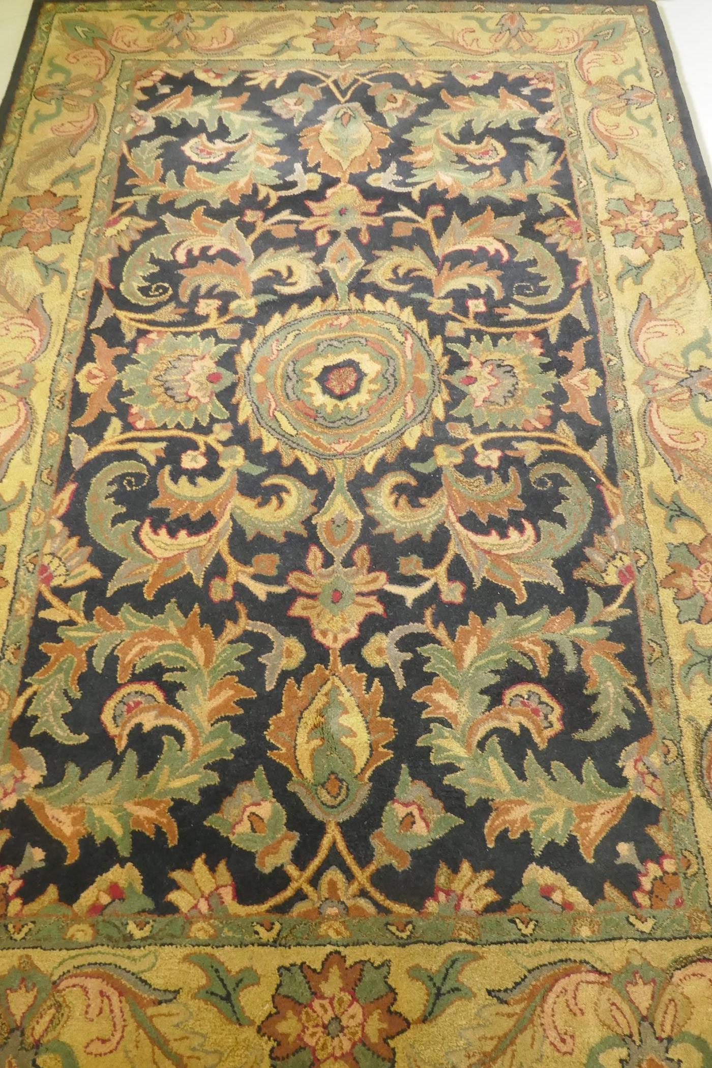 An Indian Aga full pile tea washed wool carpet, 160 x 250cm - Image 2 of 4