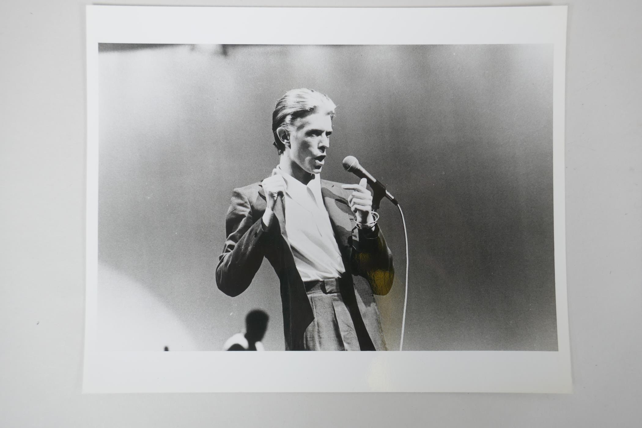 Two 1970s black and white press photographs of David Bowie, with London Features International - Image 4 of 6