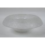 A vintage heavy glass ice bowl with a classical design to the rim, 27cm diameter