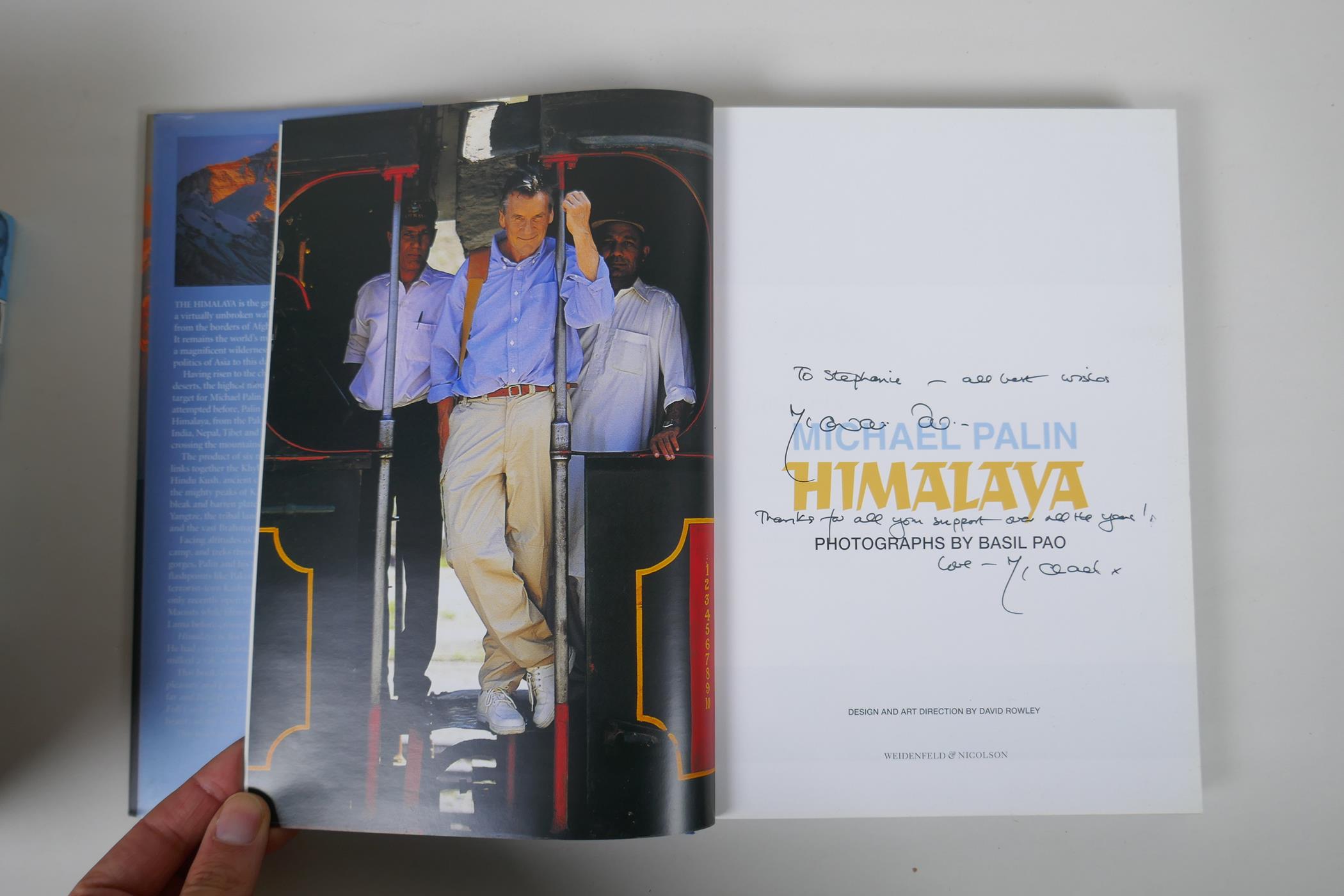 Five signed hard back books to include Himalaya by Michael Palin, America by Stephen Fry, The - Image 2 of 7