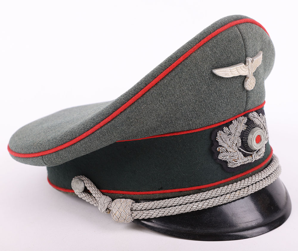 WW2 German Army Artillery Officers Peaked Cap - Image 3 of 16