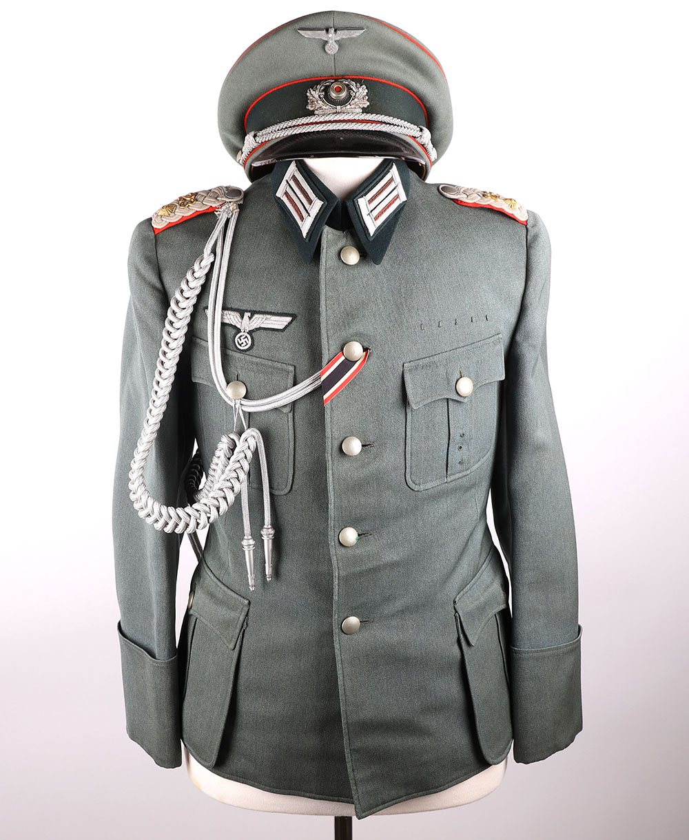 WW2 German Artillery Regiment Nr 23 Oberstleutnant Officers Tunic and Peaked Cap - Image 2 of 27