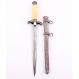 WW2 German Army Officers Dress Dagger with Artificial Ivory Grip by Robert Klaas, Solingen