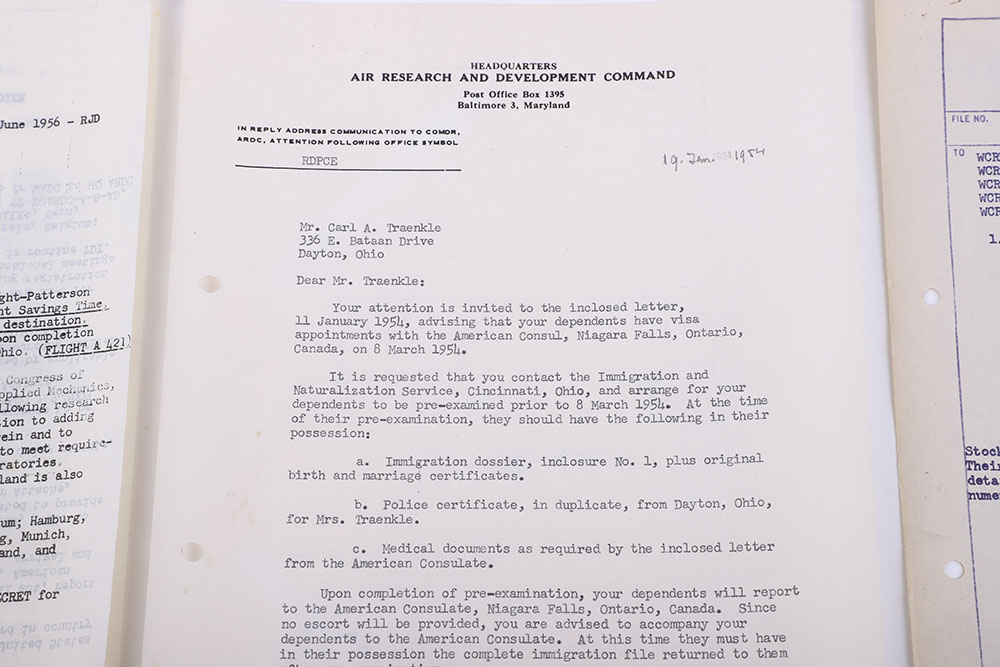 Historically Interesting Document Grouping of German Scientist Dr C A Traenkle Who After The War Was - Image 23 of 34