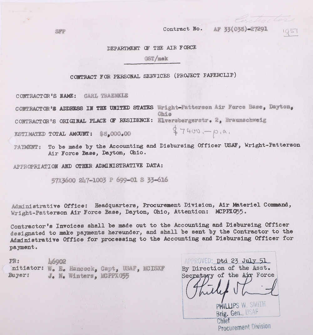 Historically Interesting Document Grouping of German Scientist Dr C A Traenkle Who After The War Was - Image 32 of 34