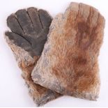 Pair of WW1 Period American Fur Gauntlets Type Worn by Early Aviators