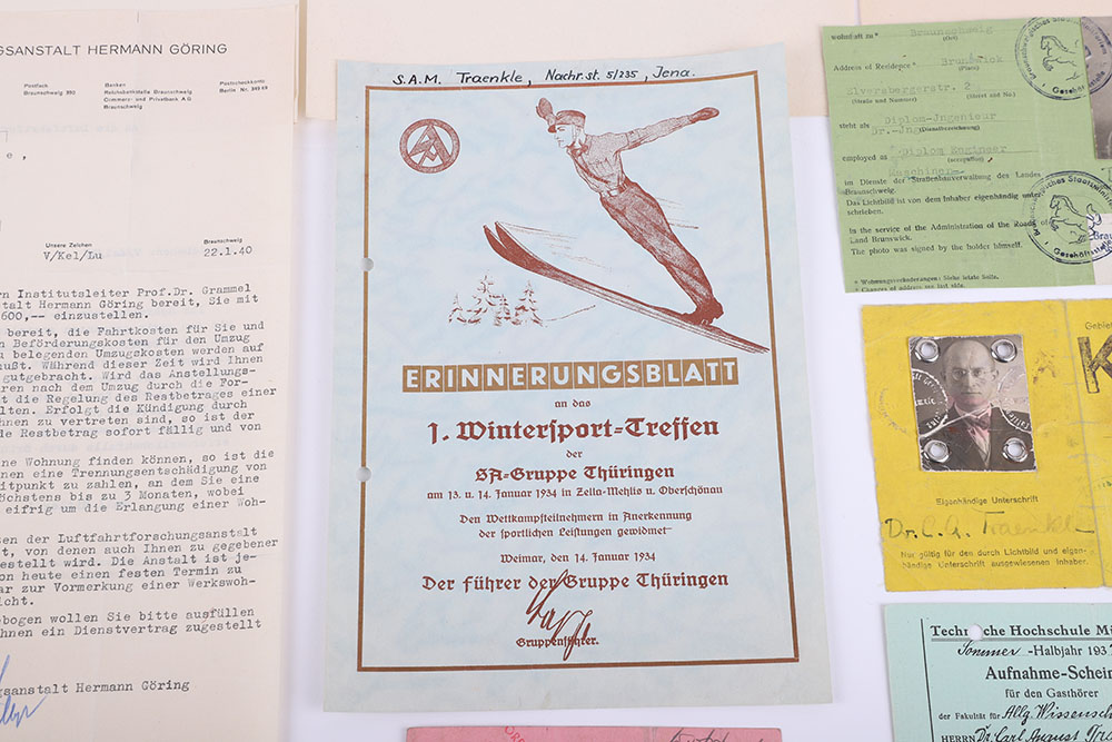 Historically Interesting Document Grouping of German Scientist Dr C A Traenkle Who After The War Was - Image 2 of 34