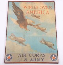 WW2 American Air Corps US Army ‘Wings Over America’ Poster