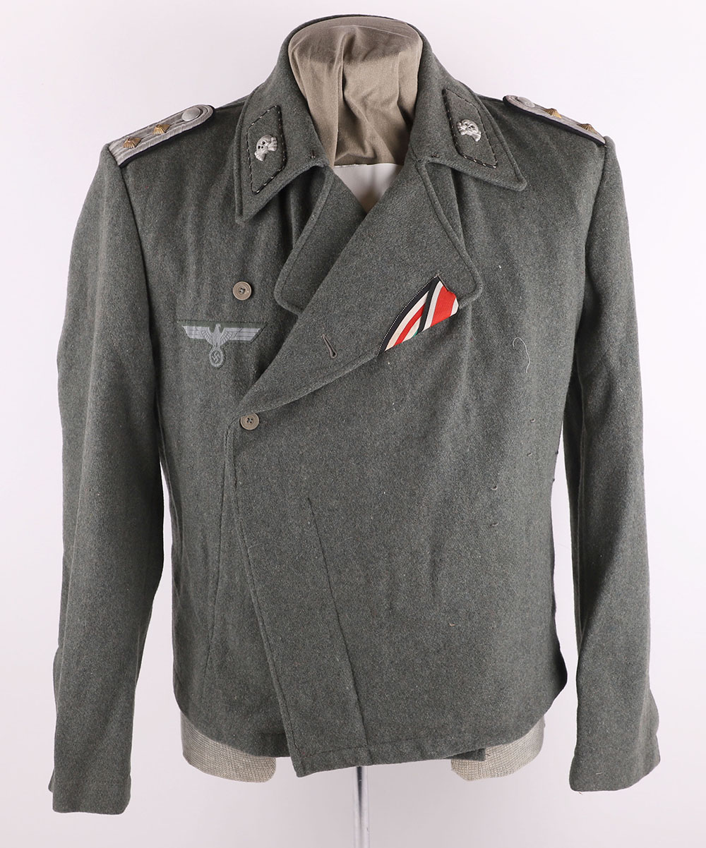 Rare Panzer Pioneers Officers Field Grey Wrapover Tunic