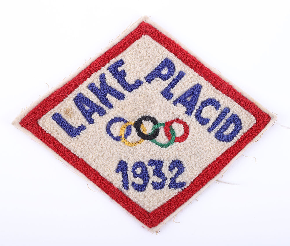 Scarce Olympic Winter Games 1932 Lake Placid Competitors Jersey Badge