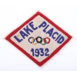 Scarce Olympic Winter Games 1932 Lake Placid Competitors Jersey Badge