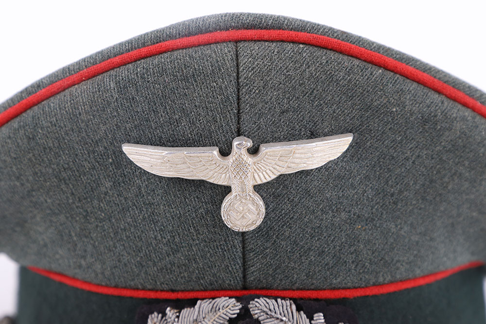 WW2 German Army Artillery Officers Peaked Cap - Image 9 of 16