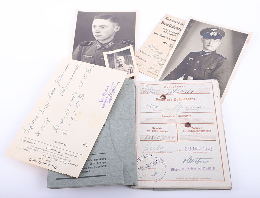 WW2 German Wehrpass and Paperwork Grouping of Otto Grimm - Image 7 of 9