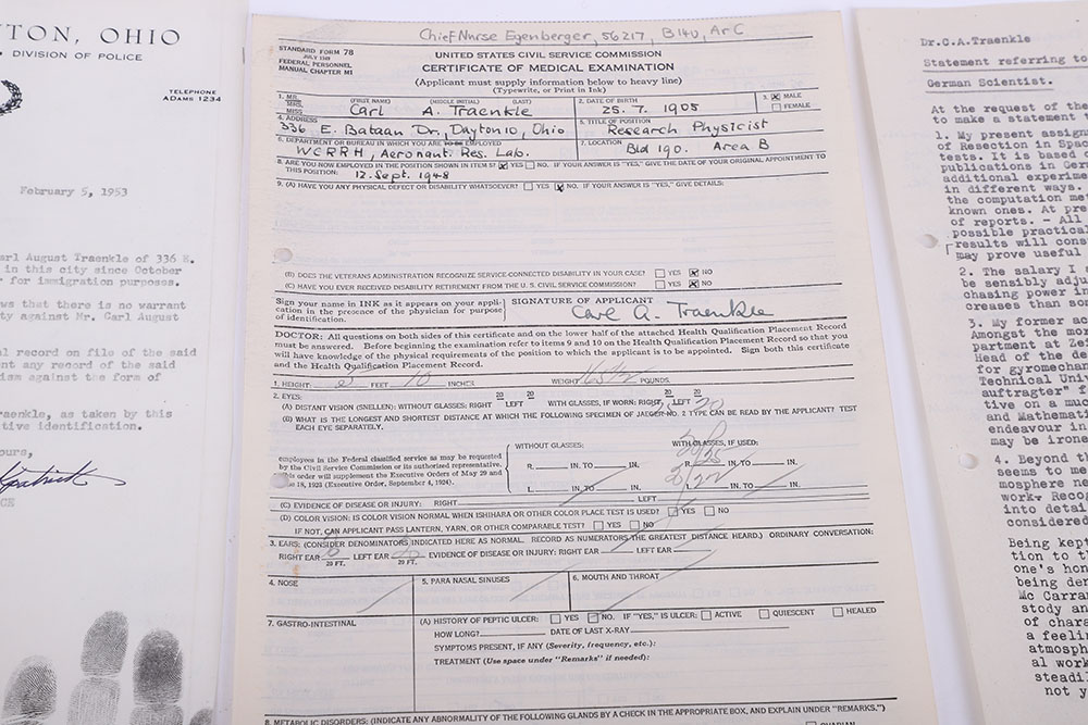 Historically Interesting Document Grouping of German Scientist Dr C A Traenkle Who After The War Was - Image 20 of 34